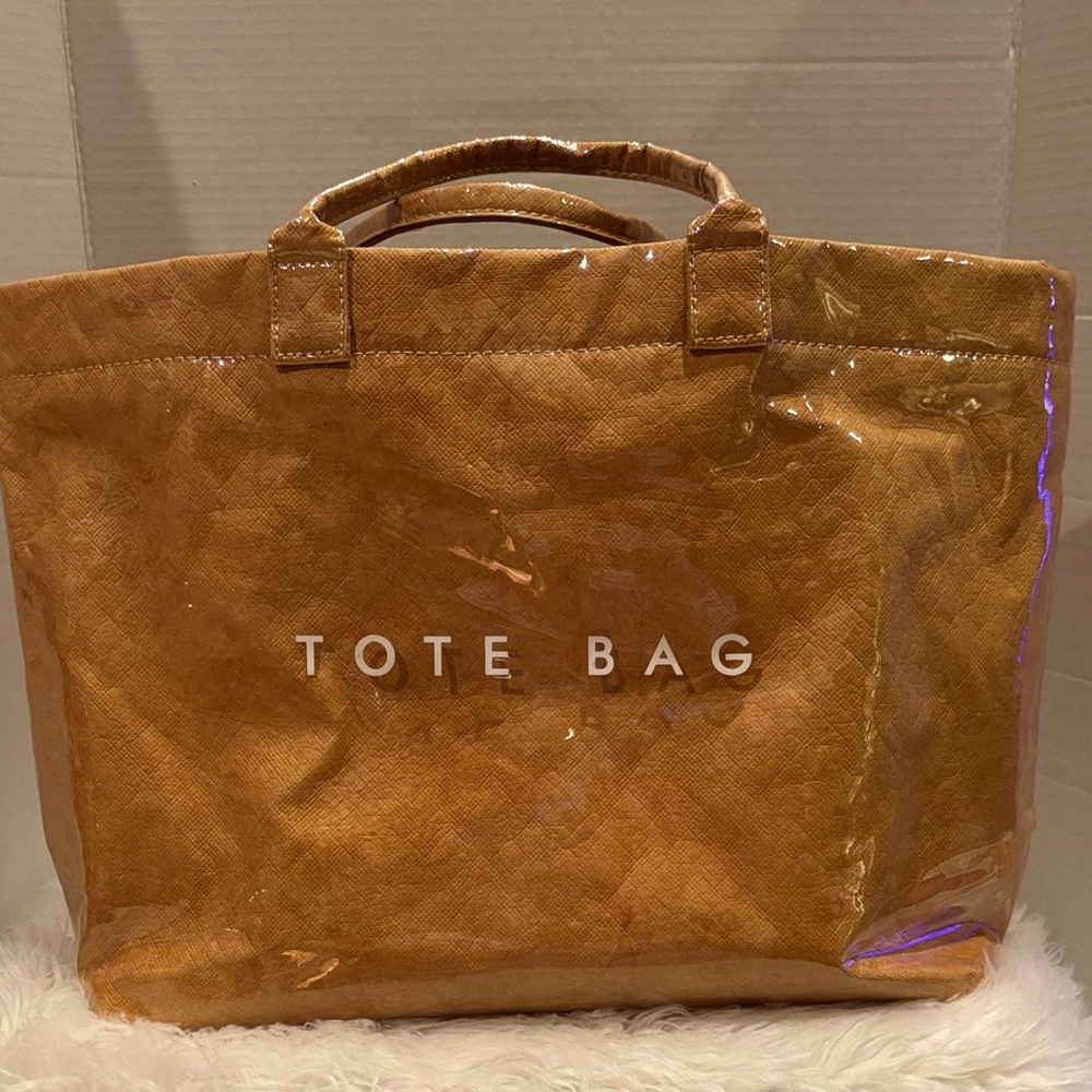 Tan PVC Tote Bag/NWT